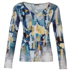 NWT:  DOLCEZZA Abstract Print V-Neck Top